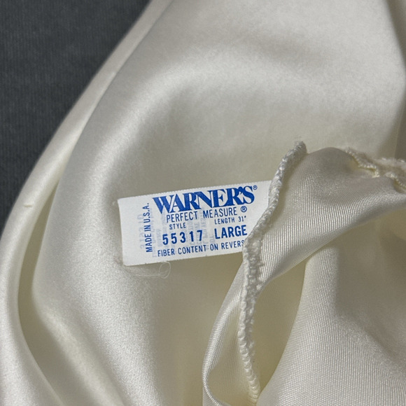 Vintage Warner's Satin Half Slip Skirt A-Line Walking Slit Size Large Ivory USA - Picture 3 of 6